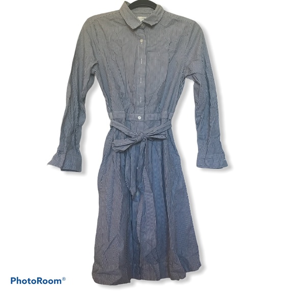 J. Crew Striped Tie Front Shirt Dress - Picture 4 of 4